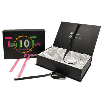 Custom Printed Wig Hair Magnetic Closure Lid Boxes Wholesale