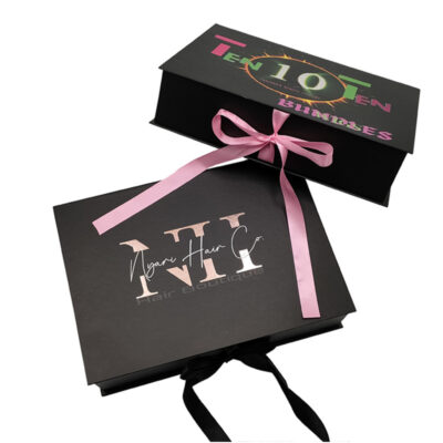 Custom Printed Wig Hair Magnetic Closure Lid Boxes Wholesale