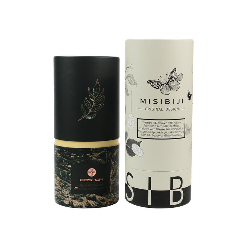 Custom Round 50ml Cosmetic Paper Tubes Cylinder Boxes