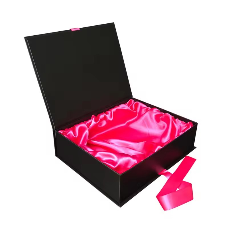 Custom Satin Lined Wig Hair Packaging Magnetic Lid Boxes OEM