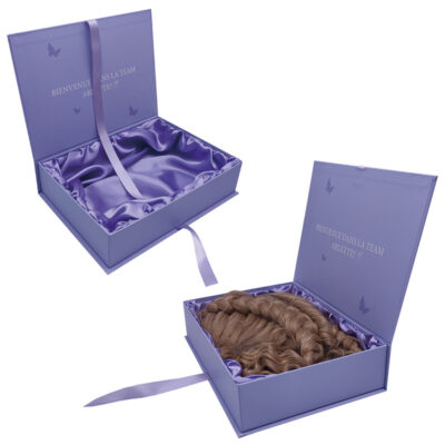 Manufacturers Custom Printed Wig Hair Boxes with Satin Lined