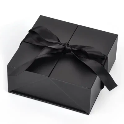 Black Special Paper Hinged Lid Luxury Packaging Perfume Boxes