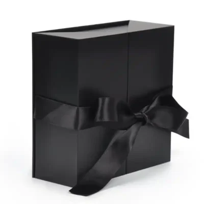 Black Special Paper Hinged Lid Luxury Packaging Perfume Boxes