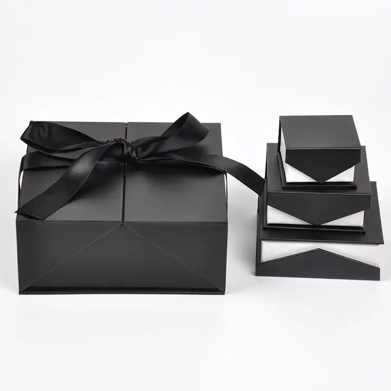 Black Special Paper Hinged Lid Luxury Packaging Perfume Boxes