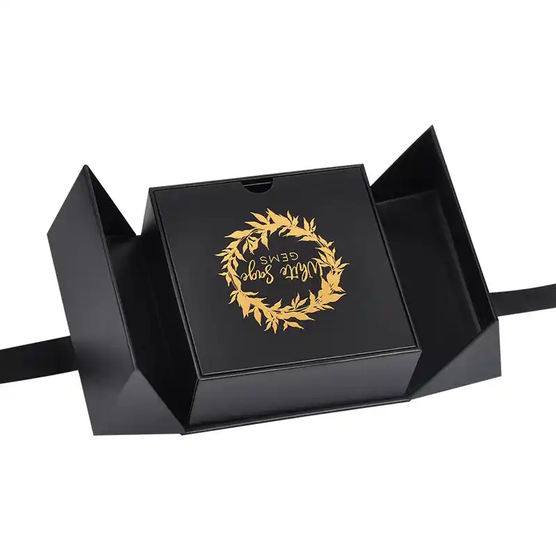 Black Special Paper Hinged Lid Luxury Packaging Perfume Boxes