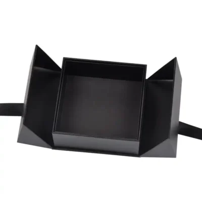Black Special Paper Hinged Lid Luxury Packaging Perfume Boxes