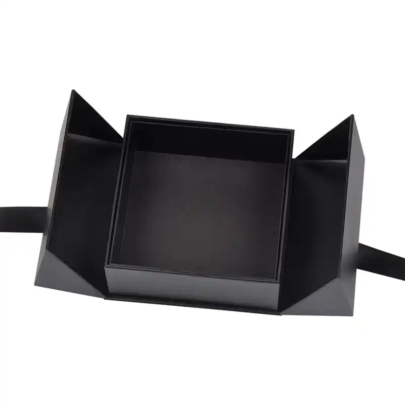 Black Special Paper Hinged Lid Luxury Packaging Perfume Boxes