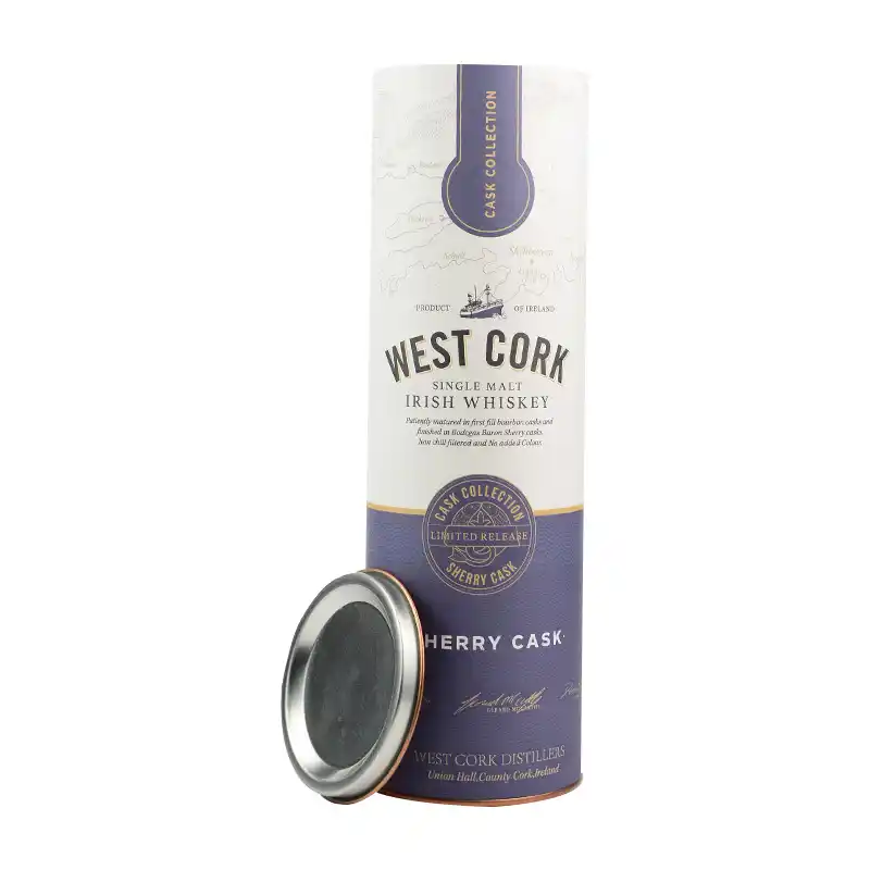 Bulk Biodegradable Wine Paper Tube Packaging with Tin Plate