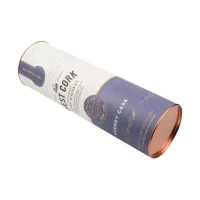 Bulk Biodegradable Wine Paper Tube Packaging with Tin Plate