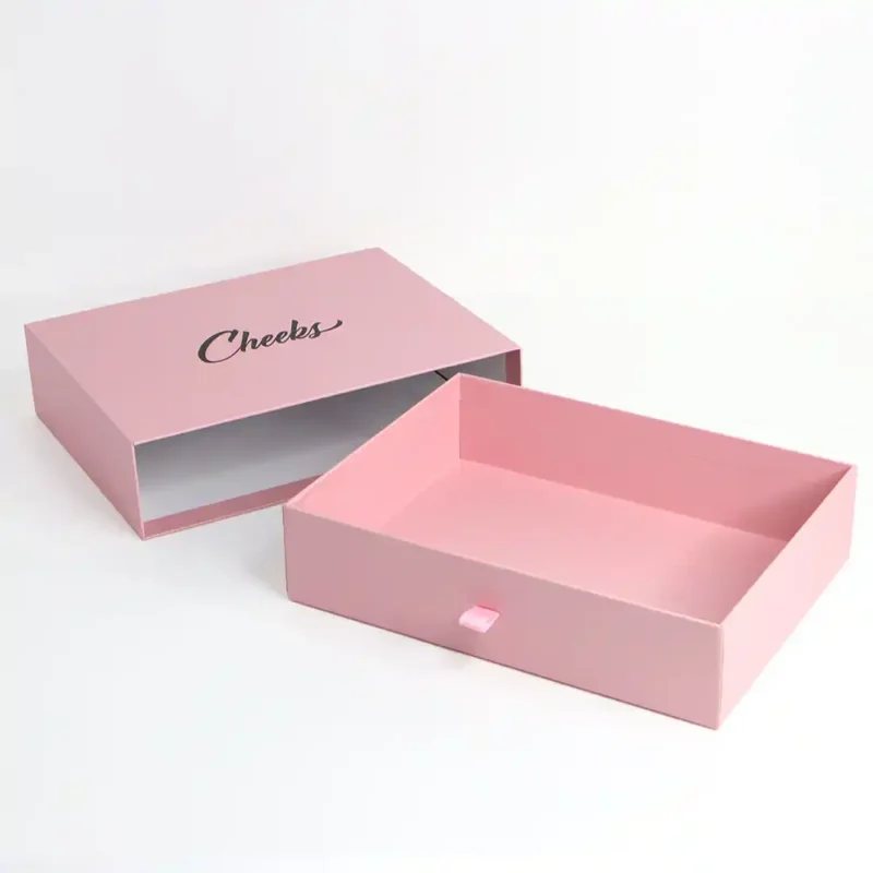 Custom 2mm Thick Pink Sliding Drawer Gift Boxes for Clothing