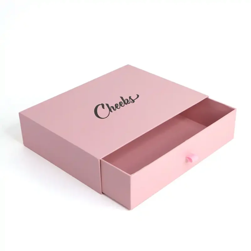 Custom 2mm Thick Pink Sliding Drawer Gift Boxes for Clothing