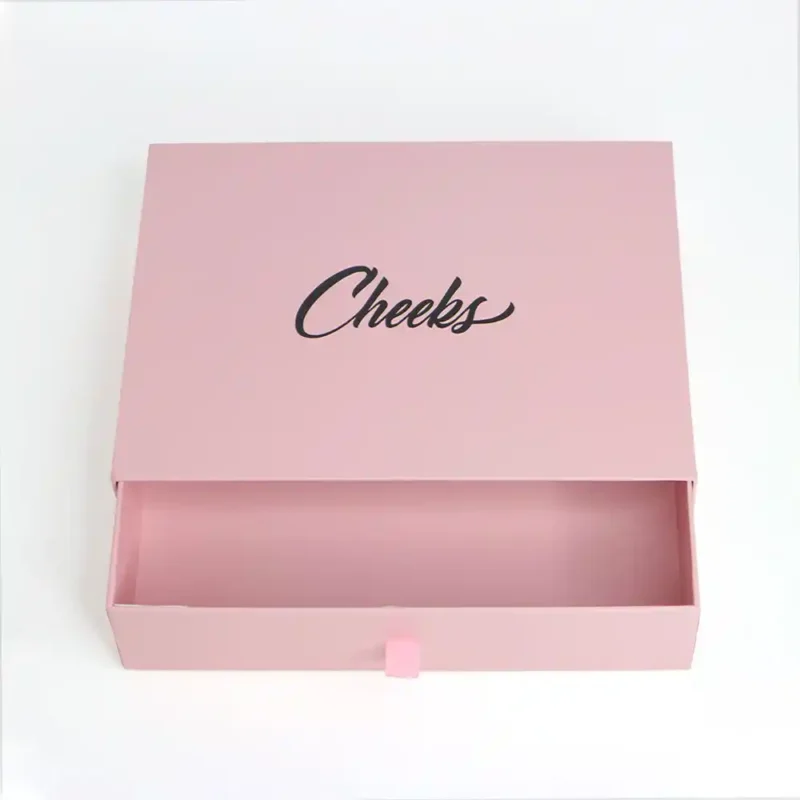 Custom 2mm Thick Pink Sliding Drawer Gift Boxes for Clothing
