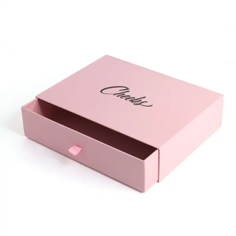 Custom 2mm Thick Pink Sliding Drawer Gift Boxes for Clothing