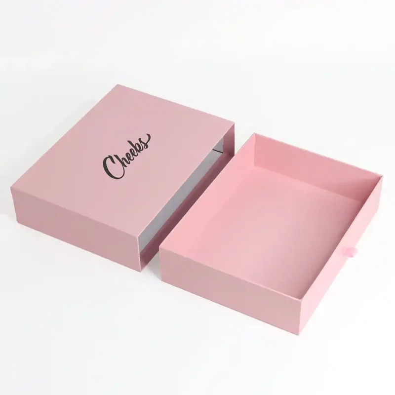 Custom 2mm Thick Pink Sliding Drawer Gift Boxes for Clothing