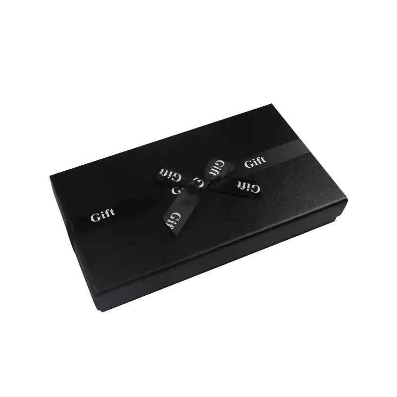 Custom Elegant Black Silver Hot Stamping Rigid Paper Boxes