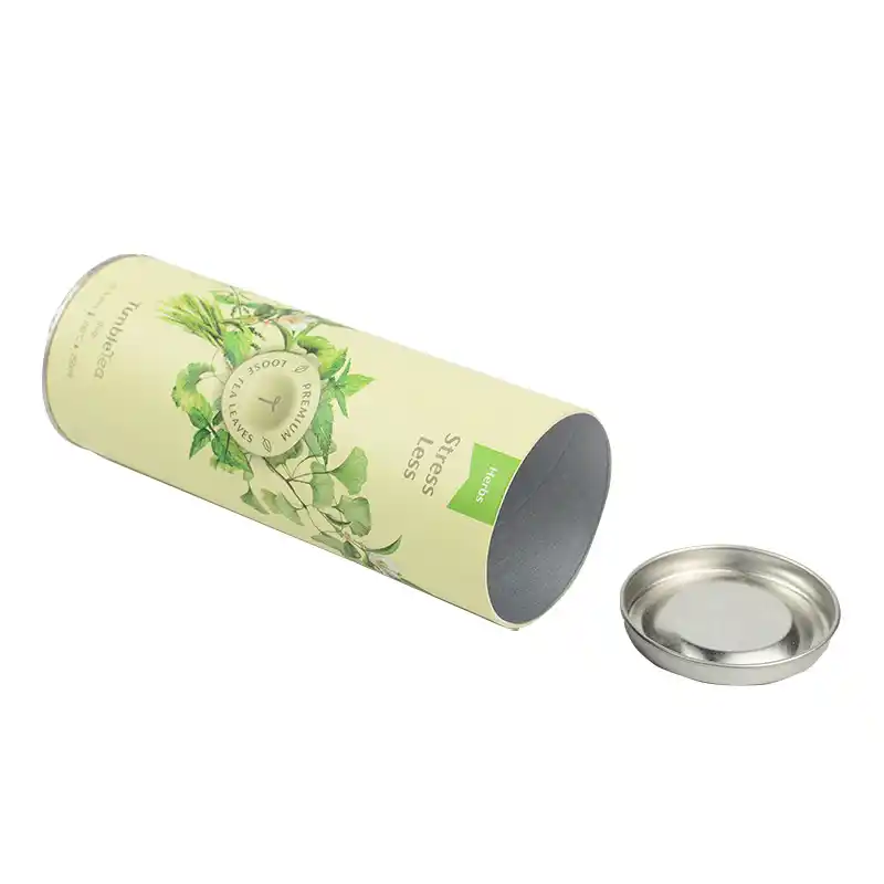 Custom Food Grade Tea Gift Round Cylinder Box with Tinplate