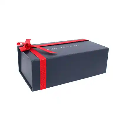 Custom Logo Matt Lamination Paper Gift Boxes with Ribbon