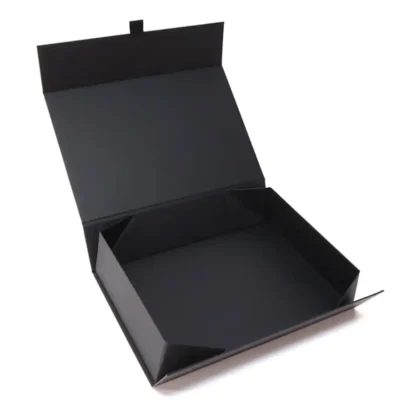 Custom Print Logo Black Folding Magnetic Closure Gift Boxes