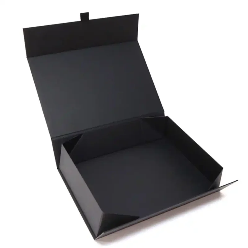 Custom Print Logo Black Folding Magnetic Closure Gift Boxes
