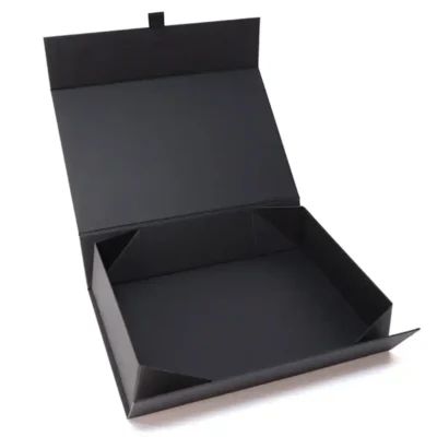 Custom Print Logo Black Folding Magnetic Closure Gift Boxes