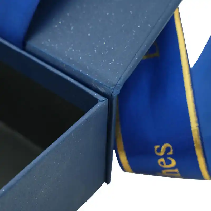 Custom Printing Recyclable Blue Paper Gift Boxes With Ribbon