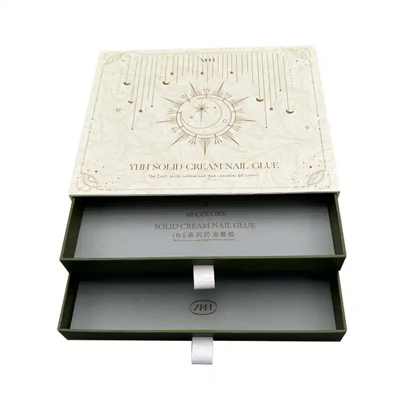 Distribution Solid Cream Nail Glue Double Drawer Paper Boxes