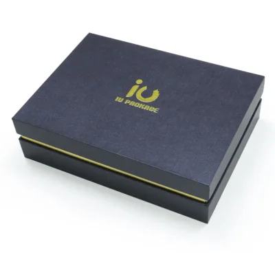 Elegant Gold Foil Printing Lift-Off Lid Neck Rigid Paper Box