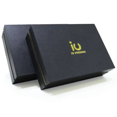 Elegant Gold Foil Printing Lift-Off Lid Neck Rigid Paper Box