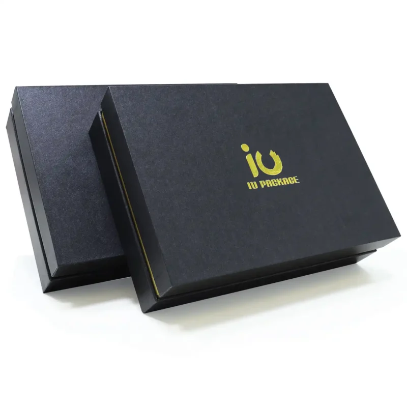 Elegant Gold Foil Printing Lift-Off Lid Neck Rigid Paper Box
