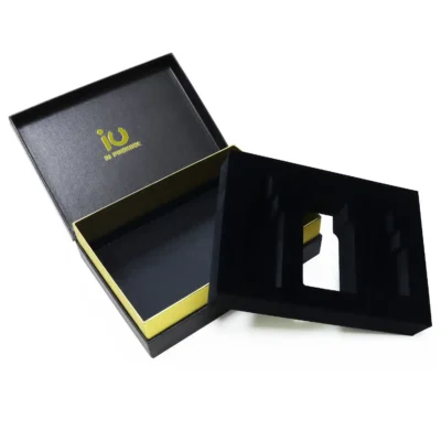 Elegant Gold Foil Printing Lift-Off Lid Neck Rigid Paper Box