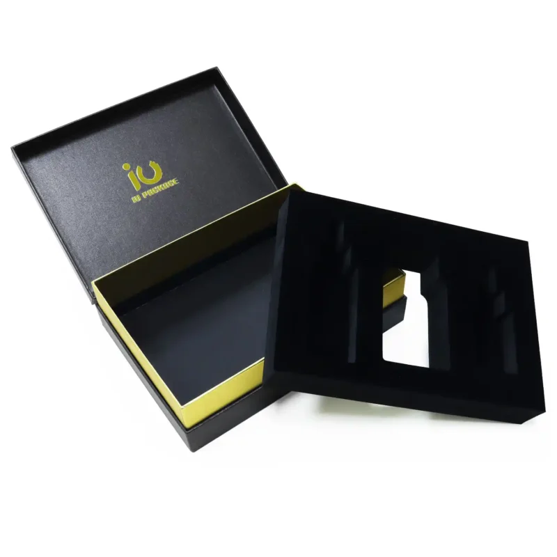 Elegant Gold Foil Printing Lift-Off Lid Neck Rigid Paper Box
