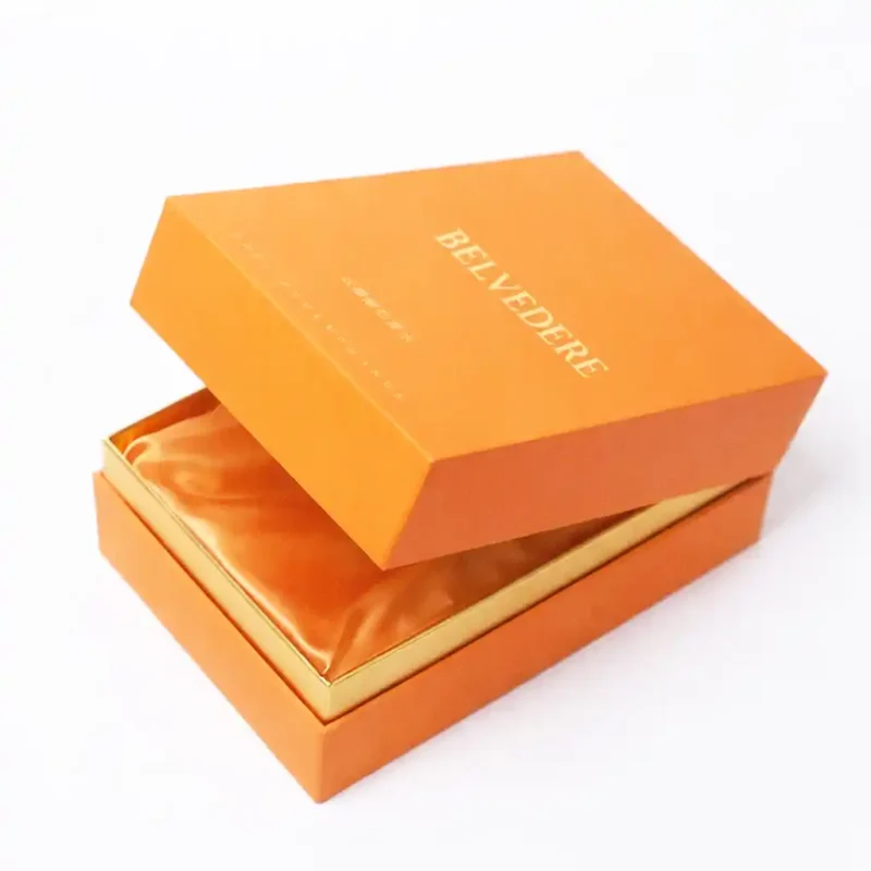 Factory Custom Flip Top Paper Gift Boxes with Silk Satin