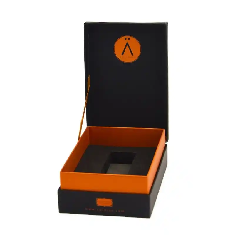Luxury Black Flip-top Red neck Gift Paper Boxes Wholesale