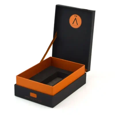 Luxury Black Flip-top Red neck Gift Paper Boxes Wholesale