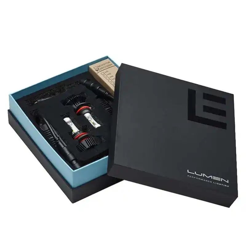 Luxury Black LED Chip Light Lid and Cover Packaging Boxes
