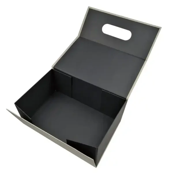Luxury Black Rigid Foldable Clamshell Magnetic Gift Boxes