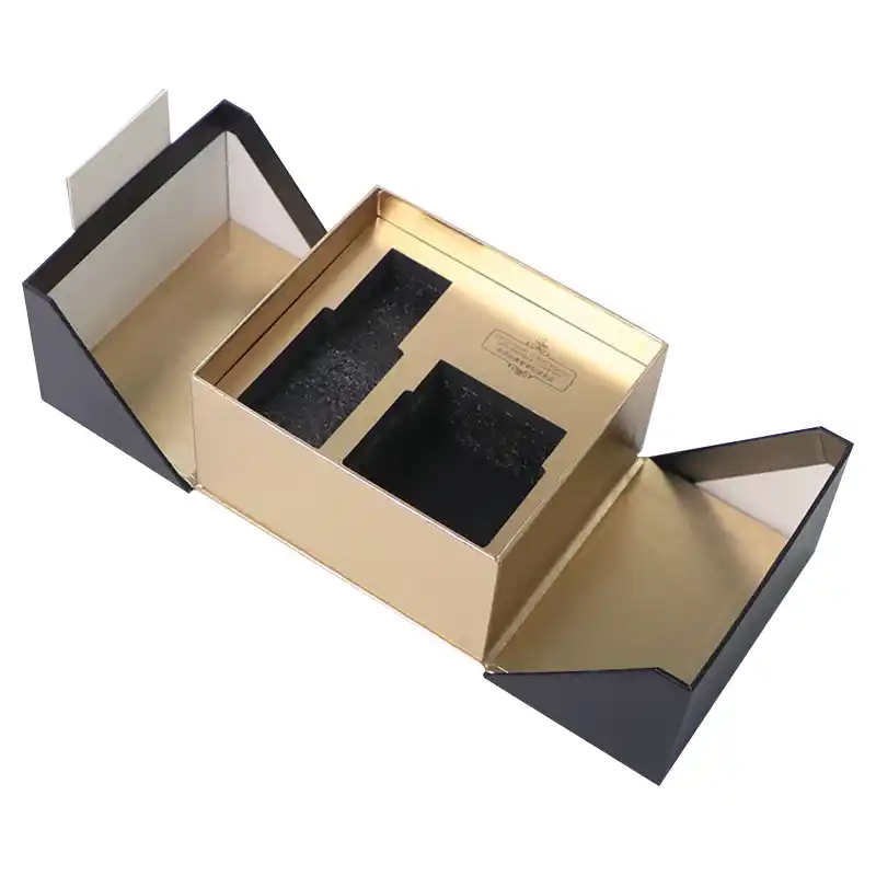 OEM High Quality Black Cosmetic Paper Door Open Rigid Boxes