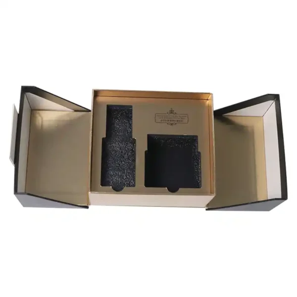 OEM High Quality Black Cosmetic Paper Door Open Rigid Boxes OEM High Quality Black Cosmetic Paper Door Open Rigid Boxes