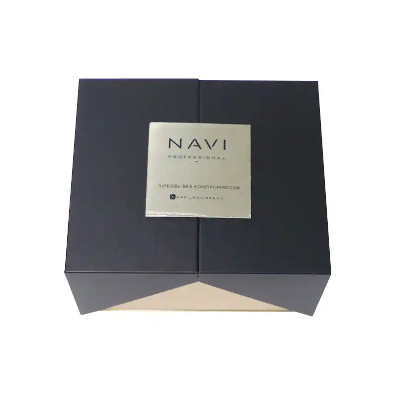 OEM High Quality Black Cosmetic Paper Door Open Rigid Boxes