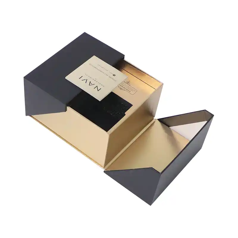 OEM High Quality Black Cosmetic Paper Door Open Rigid Boxes
