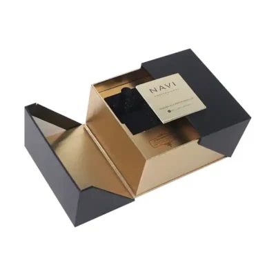 OEM High Quality Black Cosmetic Paper Door Open Rigid Boxes