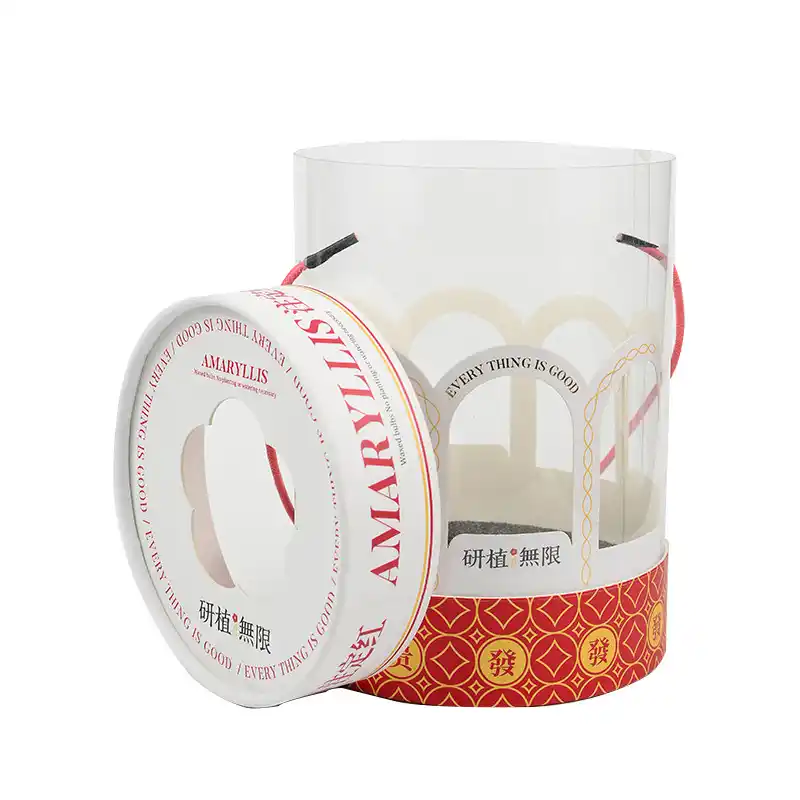 PVC Window Composite Coated Paper Tube Flower Packaging