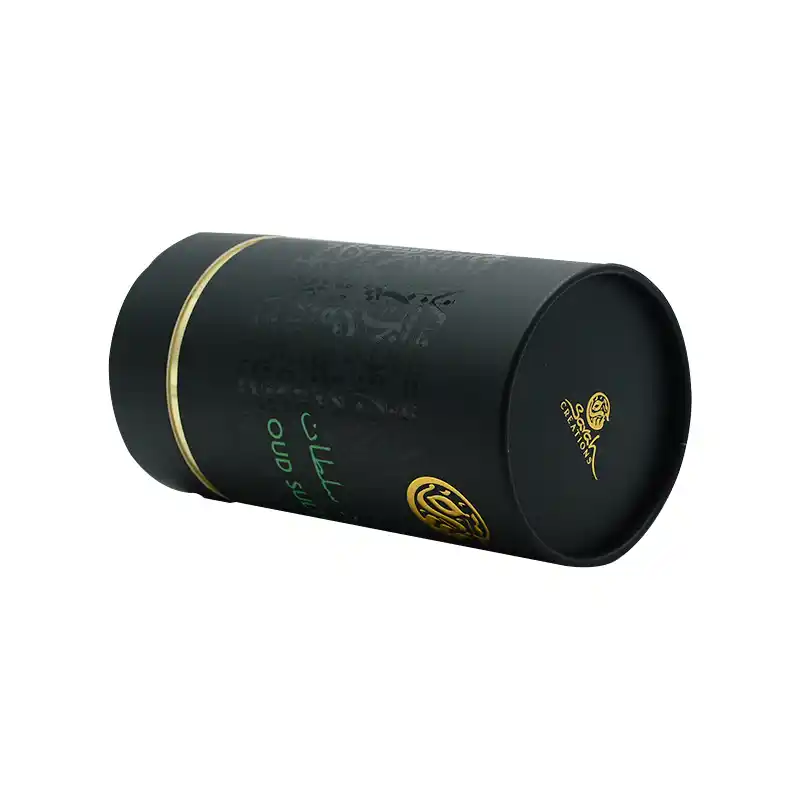 Recyclable Gold Foil Cosmetic Black Paper Tubes Packaging