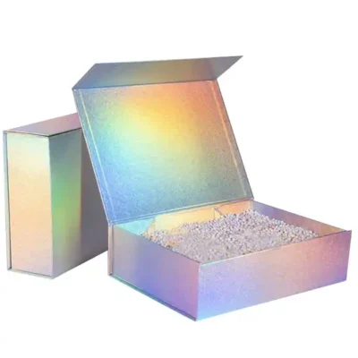 Wholesale Custom Size Shiny Holographic Packaging Boxes